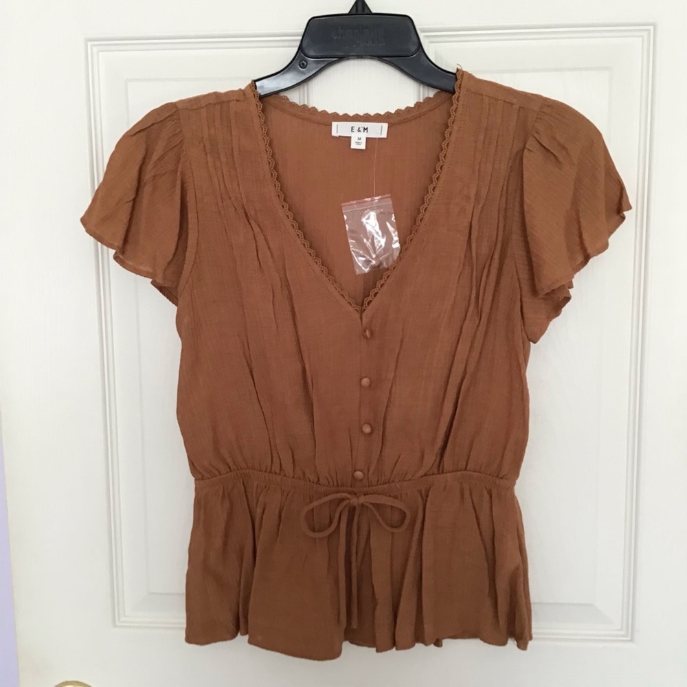 Beautiful Gold Babydoll Peplum Blouse